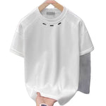 Mens Solid-Color American-Style T-Shirt