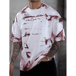 Mens Printed Crew-Neck Short-Sleeve Top