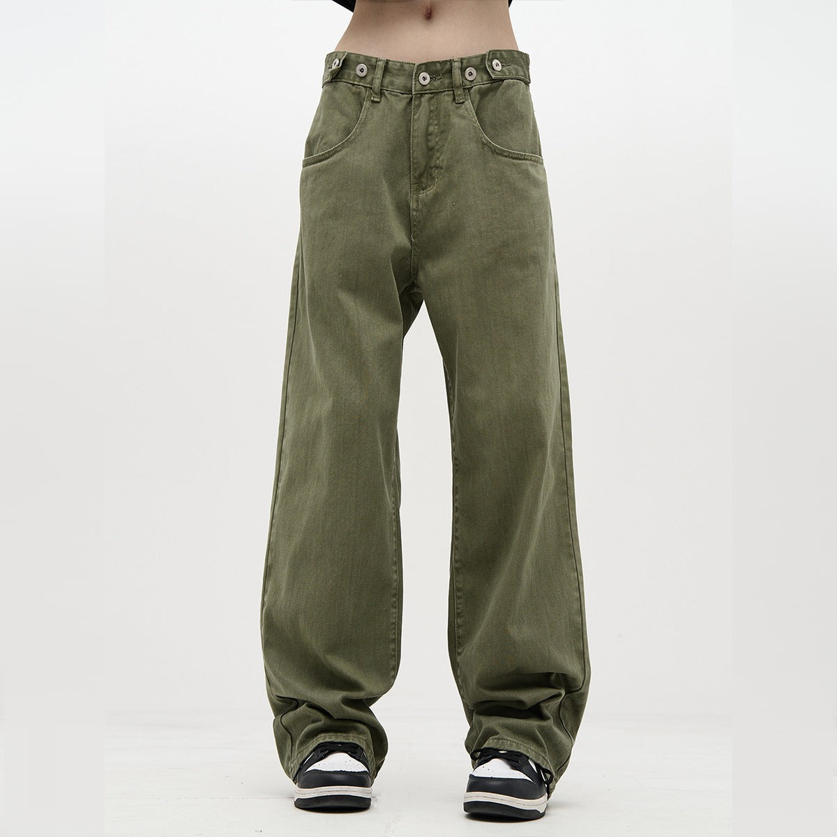 Spring New High-Street Trendy Wide-Leg Retro Loose Denim Pants