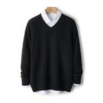 V-neck Cashmere Sweater Loose Fit Extra Thick