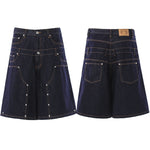 Men's Loose Straight-Leg Casual Denim Shorts With A Fake Two-Piece Design