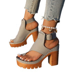 Chunky-heeled, Ultra-high-heel Peep-toe Womens Sandals