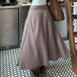 European And American Rustic-style Slim-fit Plaid Skirt
