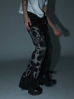 Leopard-Print Double-Waistband Bootcut Jeans For Men