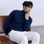 Turn-down Turtleneck Core-spun Knit Sweater For Men Rugged Style