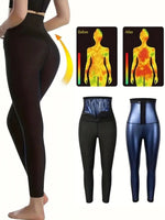 Sauna Sweat Pants For Women High Waist Compression Slimming Leggings Workout Hot Thermo Pant With Adjustable Hook-and-eye Closures