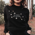 Womens Colorful Printed Crew-neck Sweatshirt