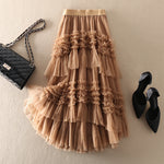 Fashionable Mesh Irregular Skirt Womens Style