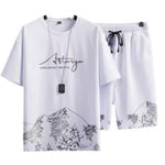 Summer Casual Set Mens Ultra-Thin Quick-Dry Ice Silk Short-Sleeve