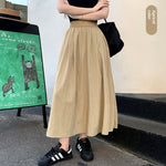 Womens High-waisted Midi Casual Skirt