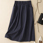 Cotton-linen Plus-size Waist-covering Figure-flattering Utility Skirt