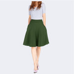 Knee-length A-line Skirt With Pockets Exuding An Elegant And Professional Vibe