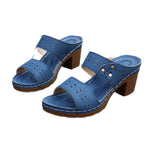 European And American-style Hollowed-out Womens Chunky-heel Round-toe Sandals For Women