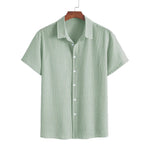 Mens American-Style Retro Plaid Short-Sleeve Shirt