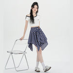 Irregular Short Skirt Fashionable And Versatile A-line Midi Skirt
