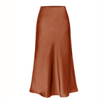 Figure-flattering,And Minimalist Silk-acetate Satin Midi Skirt