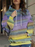 Ink-splatter Floral-print Hooded Sweatshirt Womens New Autumn Casual Cartoon Skull Hoodie