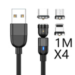 Magnetic Data Cable Threeinone 540-degree Rotation  Charging Cable Suitable