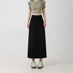 Trendy Figure-flattering High-waisted A-line Midi Skirt