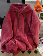Womens Fleece-lined Thickened Hooded Sweatshirt