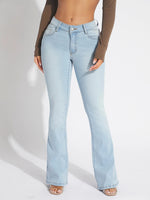 European And American-style Elastic Retro Flared Trendy Jeans For Women