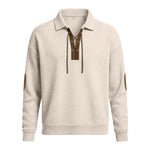 Mens Fashion Solid-Color Long-Sleeve Loose-Fit Sweatshirt
