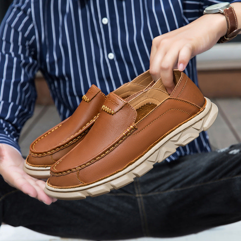 Leather Slip-on Casual Shoes With A Soft Sole