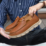 Leather Slip-on Casual Shoes With A Soft Sole