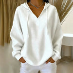 Casual Solid-color Trendy Hoodie With Drawstring And Long Sleeves