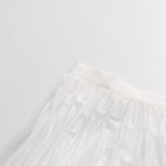 High Waist Pleated Ruffle Hem Midi Skirt