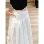 Pleated High-waisted A-line Maxi Skirt