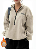 Womens Casual Sweatshirt With Drawstring And Letter