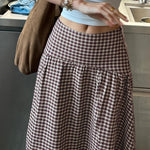 European And American Rustic-style Slim-fit Plaid Skirt
