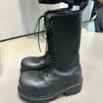Super Cool Big-head Boots Womens Mid-calf Boots New Style Chunky Heel Height-increasing