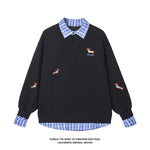 Embroidered Design Polo-neck Hoodie For Men