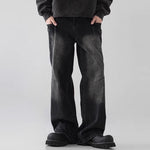 Mens Straight Leg Loose Fit Wide Leg Jeans