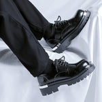 Fashionable Thick-Soled Height-Boosting Men's Leather Shoes