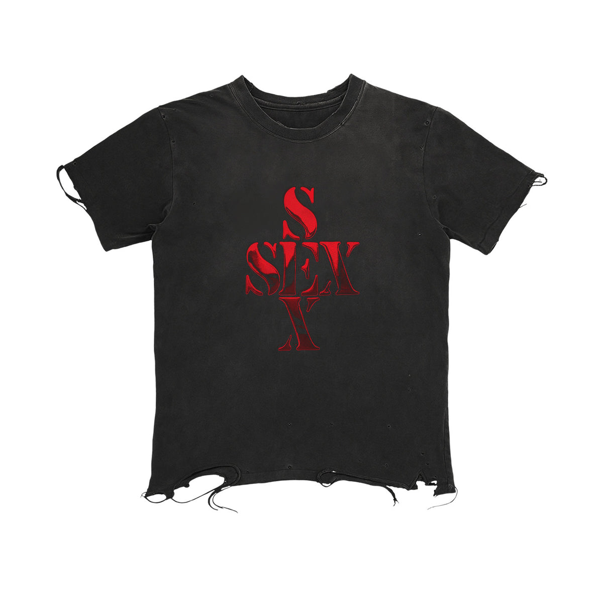 Printed Ombre Short-sleeve T Shirt With A Personalized Washed Out Distressed Look