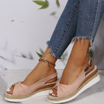 Plus-size Jute-strap Bow Sandals