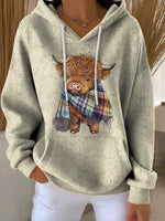 Women's Casual 3D Digital Animal Print Hoodie