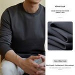 Mens Solid-color Crew-neck Casual Undershirt