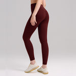 Womens High-Waist Butt-Lifting Fleece-Lined Nude-Feel Sports Tight Yoga Pants
