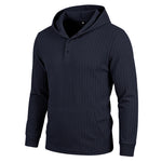 Herringbone Jacquard Textured Casual Mens Hoodie