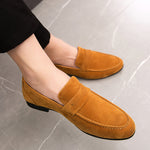 Versatile British-style Microfiber Slip-on Loafer Shoes For Men