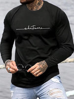Men's Printed Round Neck Long Sleeve T-shirt