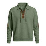 Mens Fashion Solid-Color Long-Sleeve Loose-Fit Sweatshirt
