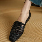 Womens Slip-on Leather Belt-buckle Mules