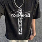 Summer Fashion Washedand Distressed Short Sleeve Top