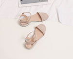 Single-strap Chunky-heeled Mid-height Black Versatile Summer Sandals