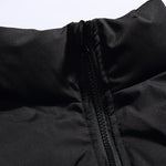Men's Solid Color Racing Elements Embroidered Letter Stand Collar Jacket
